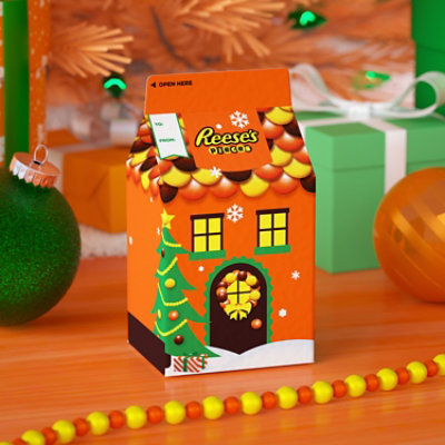 REESE'S PIECES Peanut Butter in a Crunchy Shell Christmas Candy Carton - 3 Oz - Image 4