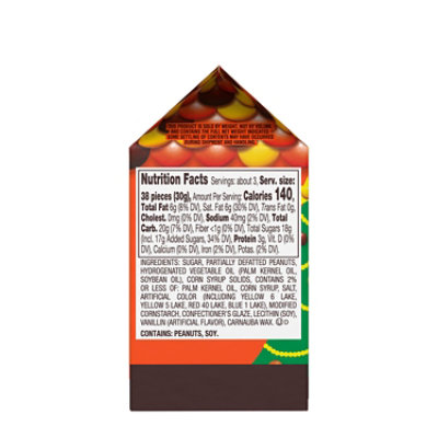 REESE'S PIECES Peanut Butter in a Crunchy Shell Christmas Candy Carton - 3 Oz - Image 2