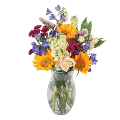 July Petals of the Month Bouquet in Vase - Each - Image 1