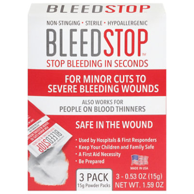 Bleedstop 3 Pack 15g Powder Packs Box - 45 Gr - 3 CT - Image 2