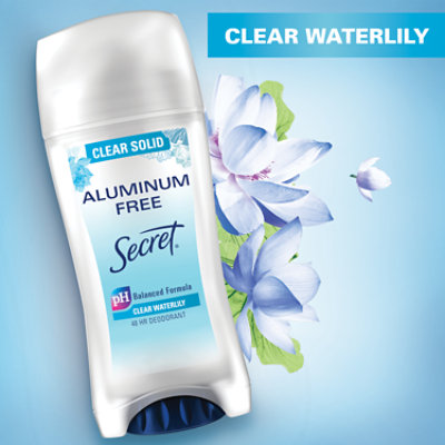 Secret Aluminum Free Clear Solid Clear Waterlily Deodorant - 2.4 Oz - Image 6