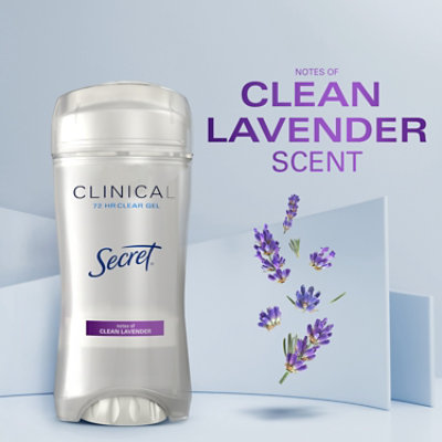 Secret Clinical Strength Clear Gel Antiperspirant and Deodorant for Women Clean Lavender - 2.6 Oz - Image 6