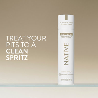 Native Sandalwood & Shea Butter Deodorant Body Spray - 3.5 Oz - Image 2