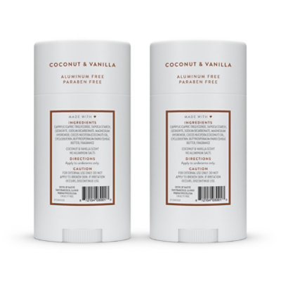 Native Coconut & Vanilla Deodorant Stick Twin Pack - 2-2.3 Oz - Image 8