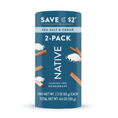 Native Sea Salt & Cedar Deodorant Twin Pack - 2-2.3 Oz - Image 2