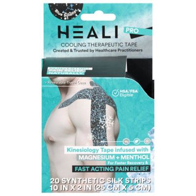 Heali PRO Magnesium & Menthol Kinesiology Tape Strips - 20 Count - Image 1