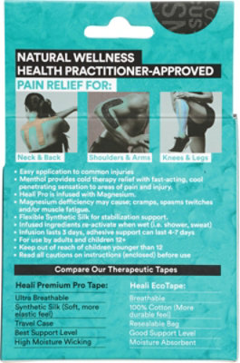 Heali Pro Kin Tape Infused With Magneisum&menthol-inspo Black-20 Strips/roll 2x10/strip - 20 CT - Image 3
