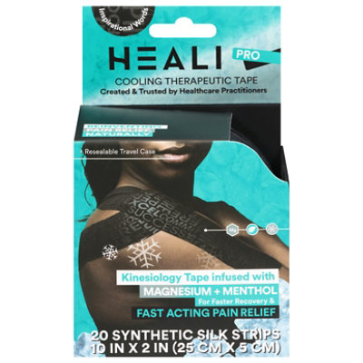 Heali Pro Kin Tape Infused With Magneisum&menthol-inspo Black-20 Strips/roll 2x10/strip - 20 CT - Image 1