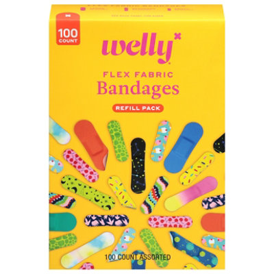 Welly Bravery Flex Fabric Assorted Pattern Bandages Value Pack - 100 Count - Image 1