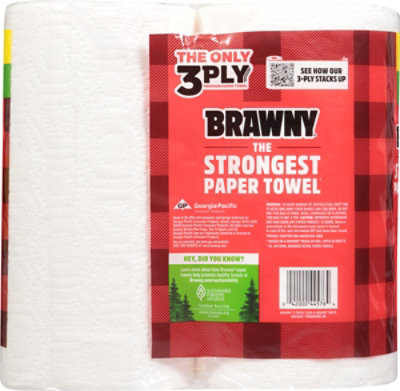 Brawny Tear-a-square Paper Towels 2 Triple Rolls - 2 RL - Image 3