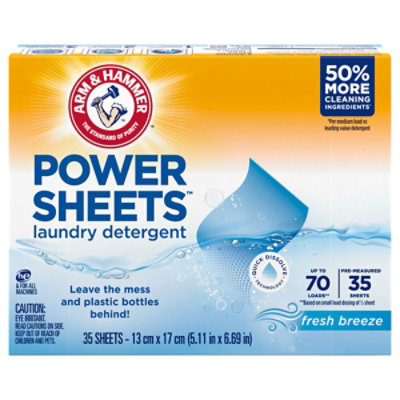 Arm & Hammer He Fresh Breeze Laundry Detergent Power Sheets - 35 Count - Image 1