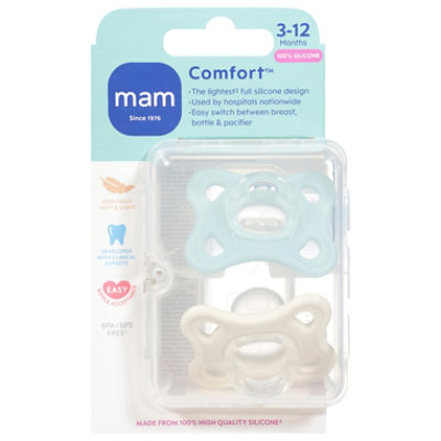MAM Usa Comfort 2 Assorted 3-12 Months Pacifiers - 2 Count - Image 1
