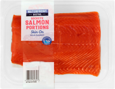 Waterfront Bistro Sockeye Salmon Portions Skin On - 1 Lb