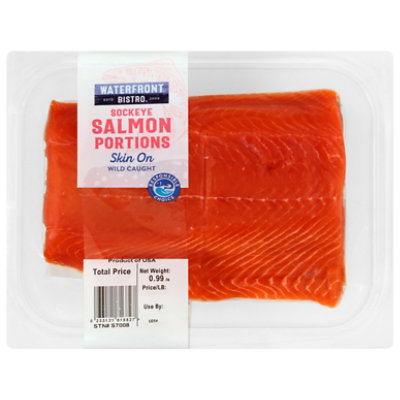 Waterfront Bistro Sockeye Salmon Portions Skin On - 1 Lb - Image 1