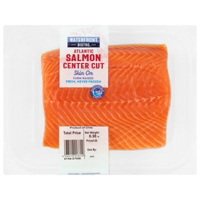 Waterfront Bistro Center Cut Skin On Atlantic Salmon - 1 Lb - Image 1