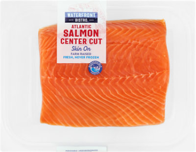 Waterfront Bistro Center Cut Skin On Atlantic Salmon - 1 Lb - Image 1