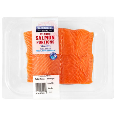 Waterfront Skinless Bistro Atlantic Salmon Portions - 1 Lb - Image 1