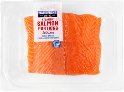 Waterfront Skinless Bistro Atlantic Salmon Portions - 1 Lb - Image 1