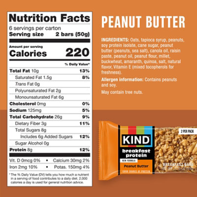 Kind Breakfast Peanut Butter Protein Breakfast Bars - 6.76 Oz - Image 2