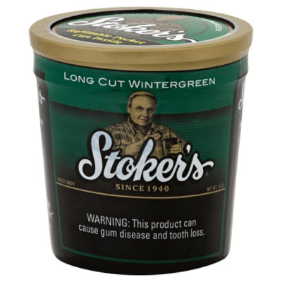 Stoker's Longcut Wintergreen Moist Snuff Tub - 12 OZ - Image 1