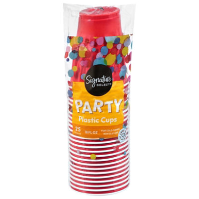 Signature Select Red Plastic Party Cup 25ct Pdq Shp - 25 CT - Image 2