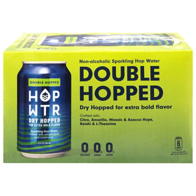 Hop Wtr Double Hopped Non Alcoholic Drinks In Cans - 6-12 Fl. Oz. - Image 1