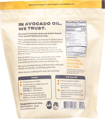 Jesse & Ben's Classic Sea Salt made with Avocado Oil House-cut Fries - 14 Oz - Image 5