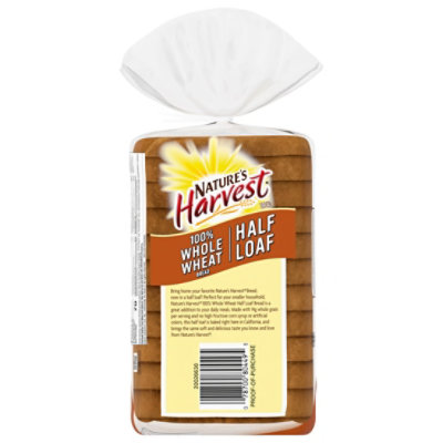 Nature's Harvest 100% Whole Wheat Bread Half Loaf - 12 Oz - Image 5