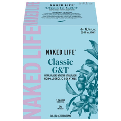 Naked Life Classic Gin & Tonic Spirits Non Alcoholic Cocktail Cans - 4-8.4 Fl. Oz. - 4-8.4FZ - Image 2