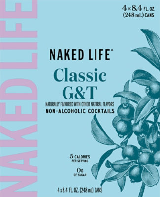 Naked Life Classic Gin & Tonic Spirits Non Alcoholic Cocktail Cans - 4-8.4 Fl. Oz. - 4-8.4FZ - Image 5