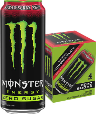 Monster Strawberry Shot Zero Sugar 4-16fz - 4-16 FZ - Image 1