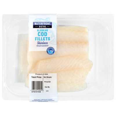 Waterfront Bistro Alaskan Cod Fillets Skinless Vacuum Sealed Pack - 1 Lb - Image 2