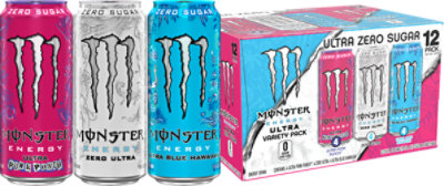 Monster Ultra White/blue/pink Variety Pack 12-16fz - 12-16 FZ - Image 1