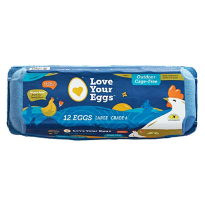 Love Your Eggs Outdoor Cage Free 1 Dz - 12 CT - Image 1