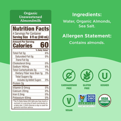 Califia Almond Milk Unsweetened Organic - 32 FZ - Image 2
