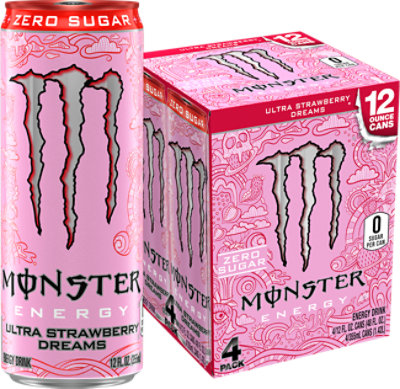 Monster Ultra Strawberry Dreams 4-12fz - 4-12 FZ - Image 1