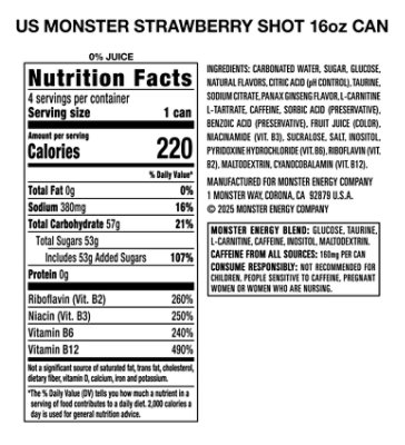 Monster Strawberry Shot 4-16fz - 4-16 FZ - Image 2