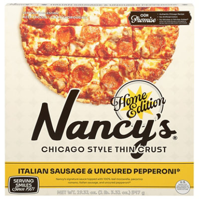 Nancy's Thin Crust Sausage & Pepperoni - 19.31OZ - Image 1