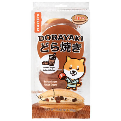 Pocas Dorayaki Brown Sugar Boba Milk Tea 3ct - 5.82 OZ - Image 1