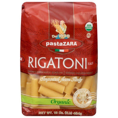 Pasta Zara Rigatoni Organic - 16 OZ - Image 1