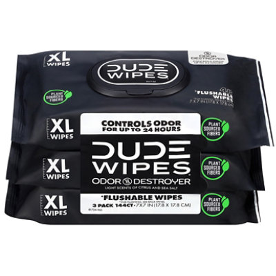 Dude Wipes Odor Destroyer 3 Pack - 3-48 CT - Image 1