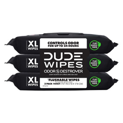 Dude Wipes Odor Destroyer 3 Pack - 3-48 CT - Image 2