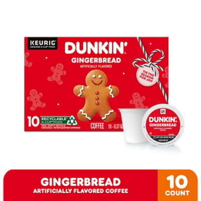 Dunkin Gingerbread Artificially Flavored Coffee K-Cup Pods - 10CT - Image 1