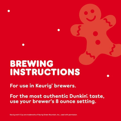 Dunkin Gingerbread Artificially Flavored Coffee K-Cup Pods - 10CT - Image 6