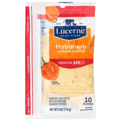 Lucerne Habanero Cheese Slices Medium 6 Oz - 6 OZ