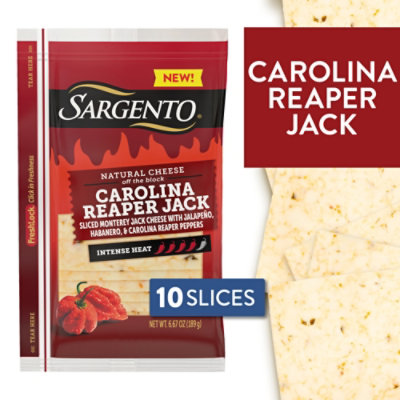 Sargento Natural Slices Carolina Reaper Jack Cheese, 10 Count, 6.67 Oz - 6.67 OZ - Image 1