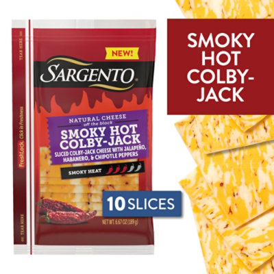 Sargento Natural Smokey Hot Colby Jack Slices, 10ct, 6.67 Oz - 6.67 OZ