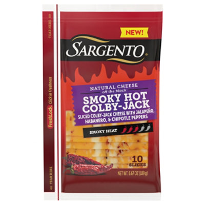 Sargento Natural Smokey Hot Colby Jack Slices, 10ct, 6.67 Oz - 6.67 OZ - Image 2