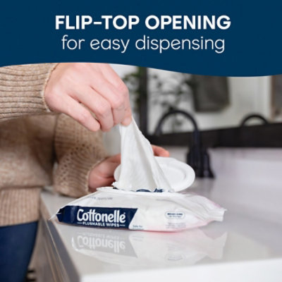 Cottonelle Fragrance Free Flushable Wet Wipes Flip-Top Packs with 42 Wipes Per Pack - 2 Count - Image 5