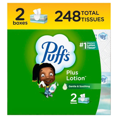 Puffs Plus Lotion 2x124ct - 2-124 CT - Image 1